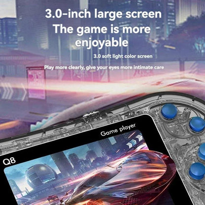 Q8 Handheld Game Console - 3.0 Screen 800 Built-In Games Tv Connection - Transparent Blue - Singles Transparent Purple