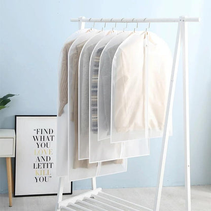 2 Transparent Hanging Garment Storage Bags With Zipper