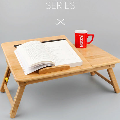 Adjustable Folding Laptop Desk for Bed with Card Slot and Lazy Computer Design