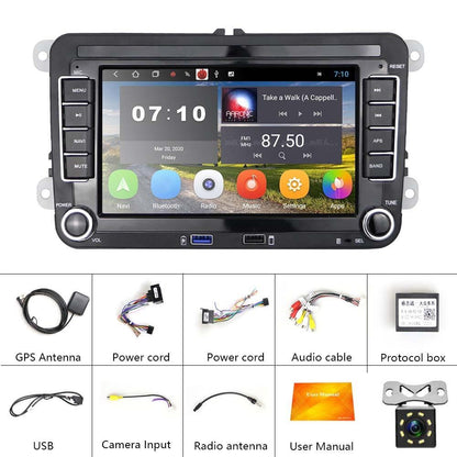 7 Inch Android Car Multimedia Player With Navigation Bluetooth Reversing Camera - Fits Volkswagen - Android 10.0 - 1 + 16G - Standard + 12Lights