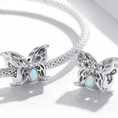 925 Sterling Silver Diy Butterfly Bracelet With Pearl Accents Bsc558