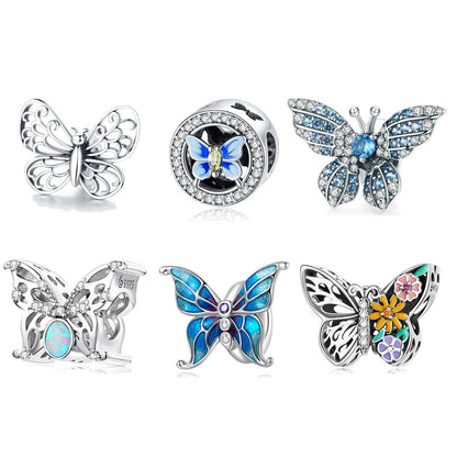 925 Sterling Silver Diy Butterfly Bracelet With Pearl Accents Bsc558