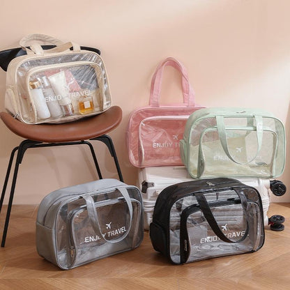 Beige Waterproof Beach Bag For Toiletries Cosmetics L For Swimming Travel - Black No Shoe Warehouse