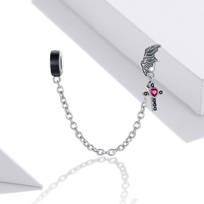 925 Sterling Silver Wing Cross Safety Chain For Diy Bracelets & Necklaces