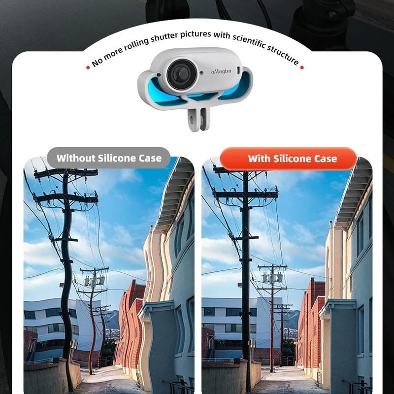 Amagisn Silicone Case for Insta360 Go 3 Camera - Horizontal - Horizontal Black