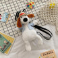 Adorable Cartoon Plush Shoulder Bag Duck White Green - Puppy White Blue