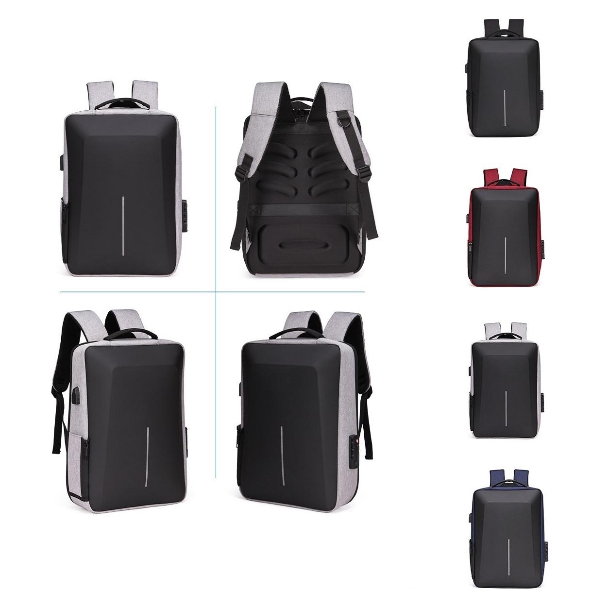 Anti-theft Hard Shell Backpack for Men - Blue