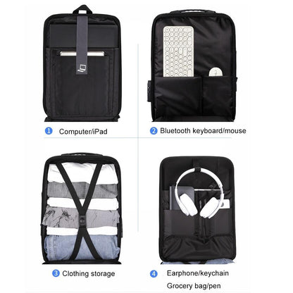 Anti-theft Hard Shell Backpack for Men - Blue