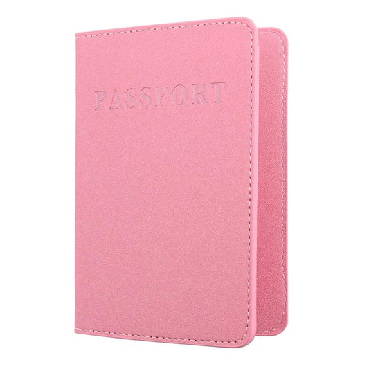 Frosted Pink Pu Multi Card Passport Holder For Travel Abroad