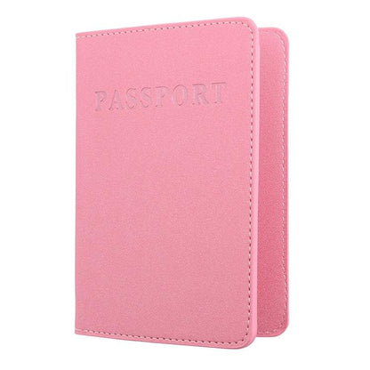 Frosted Pink Pu Multi Card Passport Holder For Travel Abroad