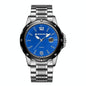 Waterproof Luminous Quartz Watch for Outdoor - White Steel-Blue