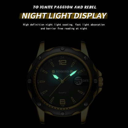 Waterproof Luminous Quartz Watch for Outdoor - White Steel-Blue