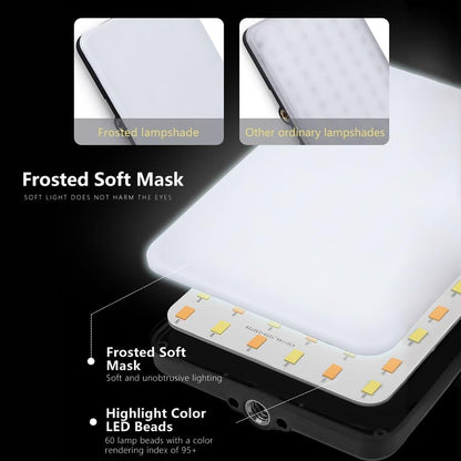 Rechargeable Clip Fill Light - 60 Leds 3 Light Modes Front & Back Clip a Type Blue - A Type White