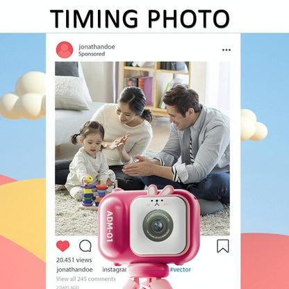 48Mp Dual Lens Kids Digital Camera With 2.4 Ips Screen And 32Gb Tf Card - Blue Fox - With 32G Tf Card Pink Bunny