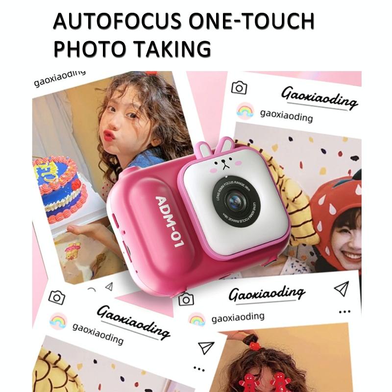 48Mp Dual Lens Kids Digital Camera With 2.4 Ips Screen And 32Gb Tf Card - Blue Fox - With 32G Tf Card Pink Bunny