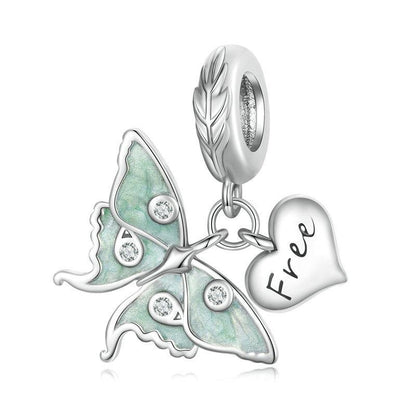 925 Sterling Silver Natural Butterfly Pendant For Diy Bracelet Style - Butterfly