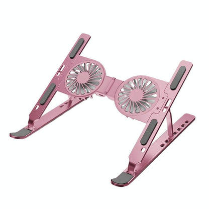 Foldable Laptop Cooling Stand with Ambient Light - Gray