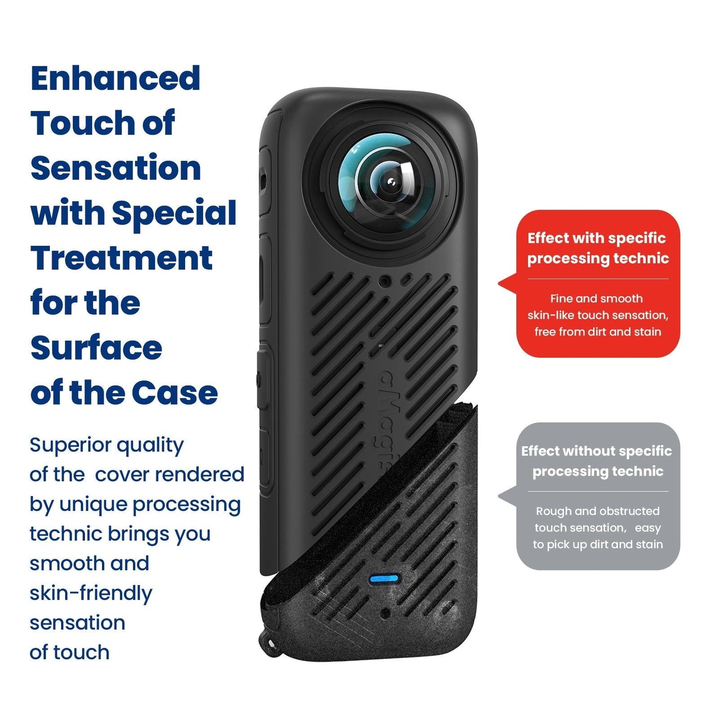 Amagisn Silicone Protective Cover for Insta360 X4 - Body Case Black