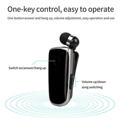 Wireless Bluetooth In-ear Earphone with Vibrating Alert and Hands-free Clip - Blue