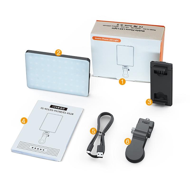 Portable 5W Fill Light For Mobile Live Broadcast - V11Se Cool & Warm