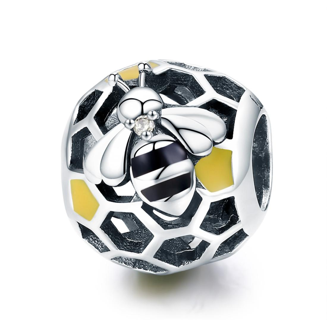 925 Sterling Silver Honeycomb Bead Bracelet For Women