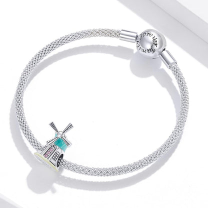 925 Sterling Silver Windmill Beads For Diy Bracelets & Necklaces