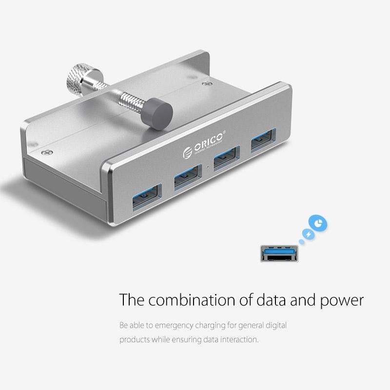Aluminum 4-Port Usb 3.0 Clip Hub With 1M Cable - Pc1123