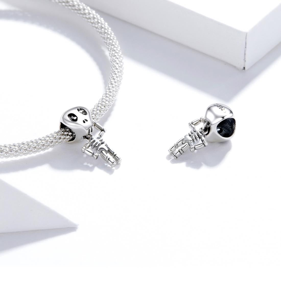 925 Sterling Silver Skull Beads For Diy Bracelets & Necklaces