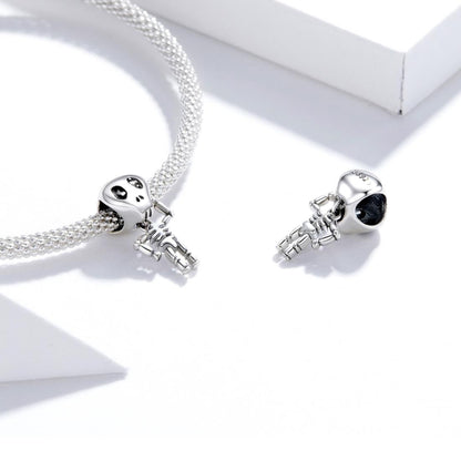 925 Sterling Silver Skull Beads For Diy Bracelets & Necklaces