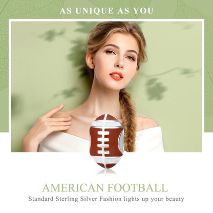 925 Sterling Silver Diy Rugby Ball Charms