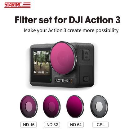 4-in-1 Lens Filter for Dji Action 3 Nd16 Nd32 Nd64 Cpl