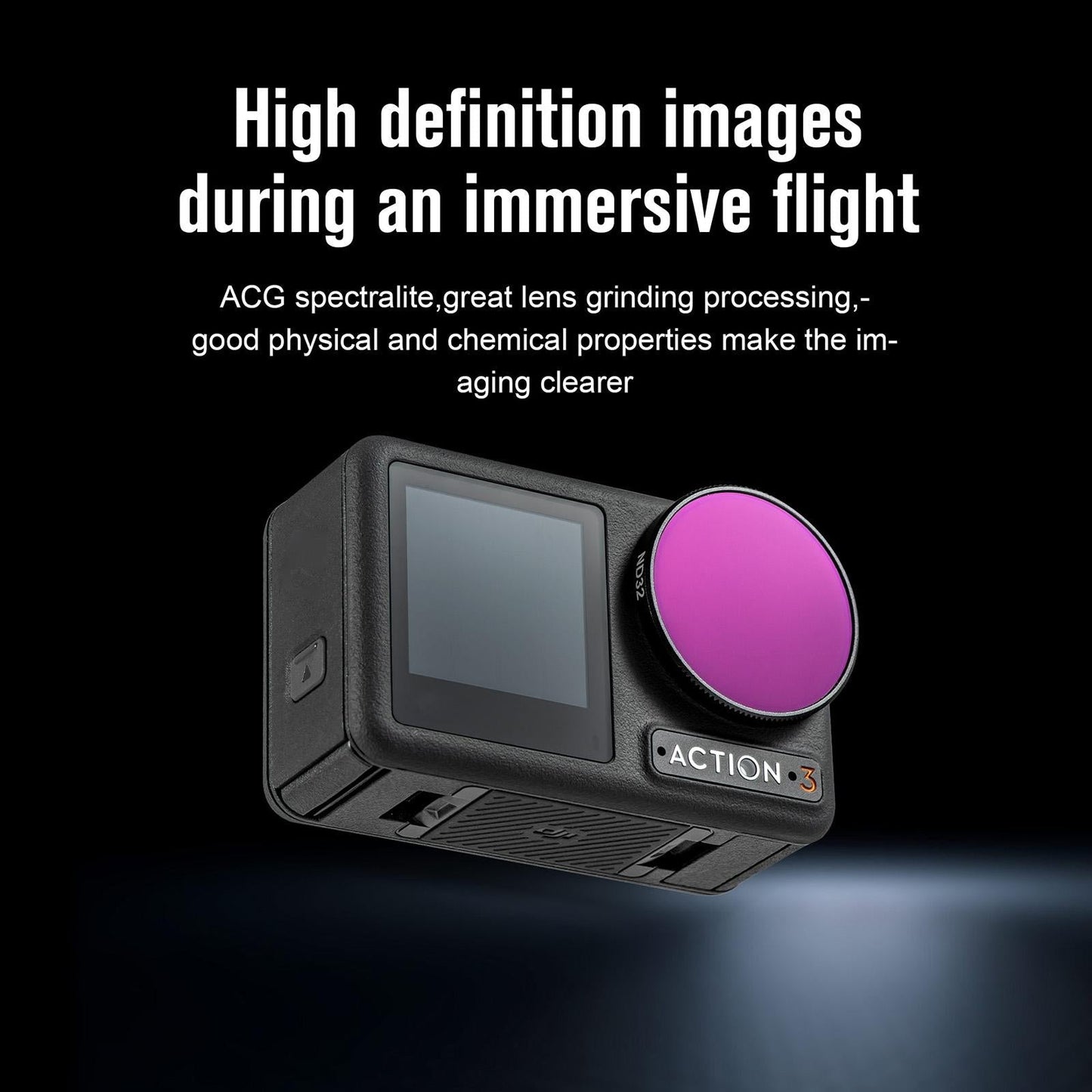 4-in-1 Lens Filter for Dji Action 3 Nd16 Nd32 Nd64 Cpl
