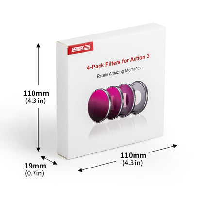 4-in-1 Lens Filter for Dji Action 3 Nd16 Nd32 Nd64 Cpl