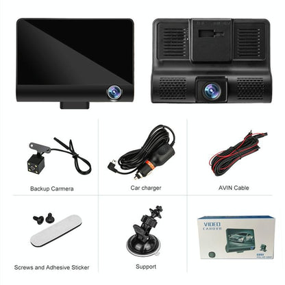 Hd 1080p Car Dvr with 3-in-1 Function and Wide Angle Night Vision - 4 Inch