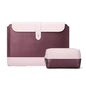 13-14 Inch Horizontal Microfiber Notebook Liner & Power Bag - Wine Red