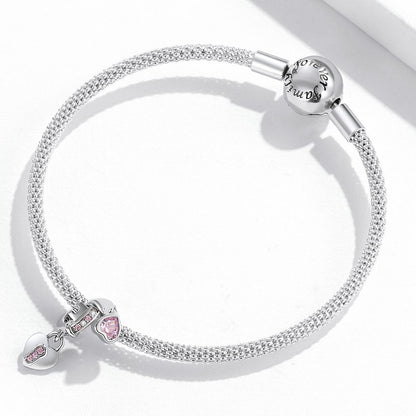 925 Sterling Silver Heart Lock Pendant For Diy Bracelets & Necklaces