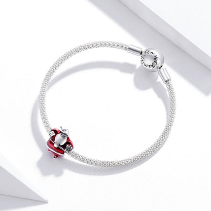 925 Sterling Silver Santa Bead For Diy Bracelet / Necklace