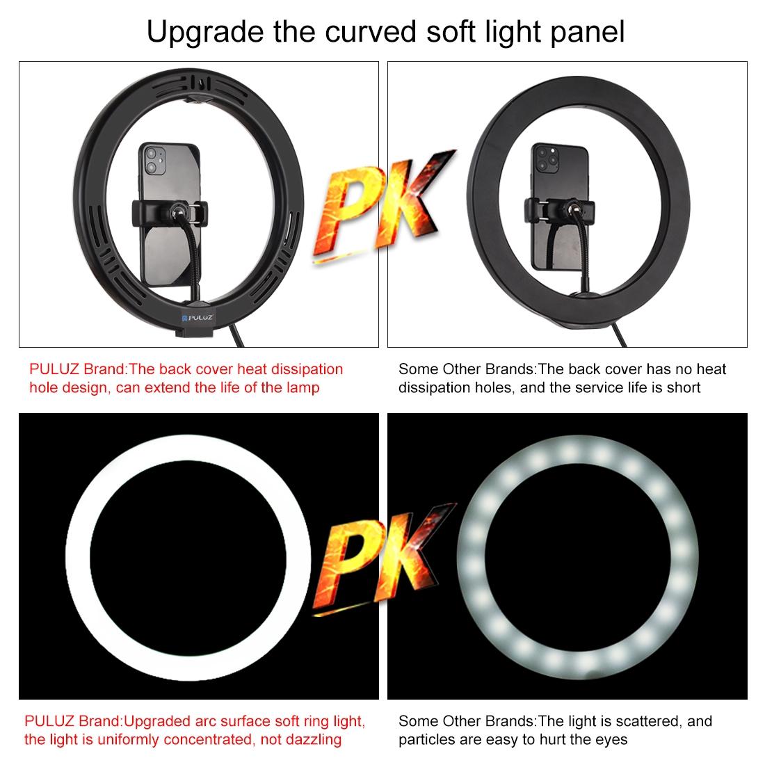 10.2 Rgbw Led Ring Light Kit with 1.1m Tripod Remote Ball Head and Phone Clamp