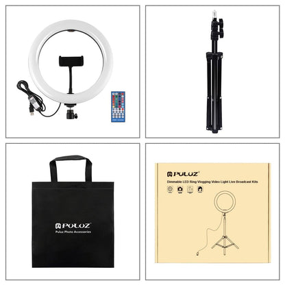 10.2 Rgbw Led Ring Light Kit with 1.1m Tripod Remote Ball Head and Phone Clamp