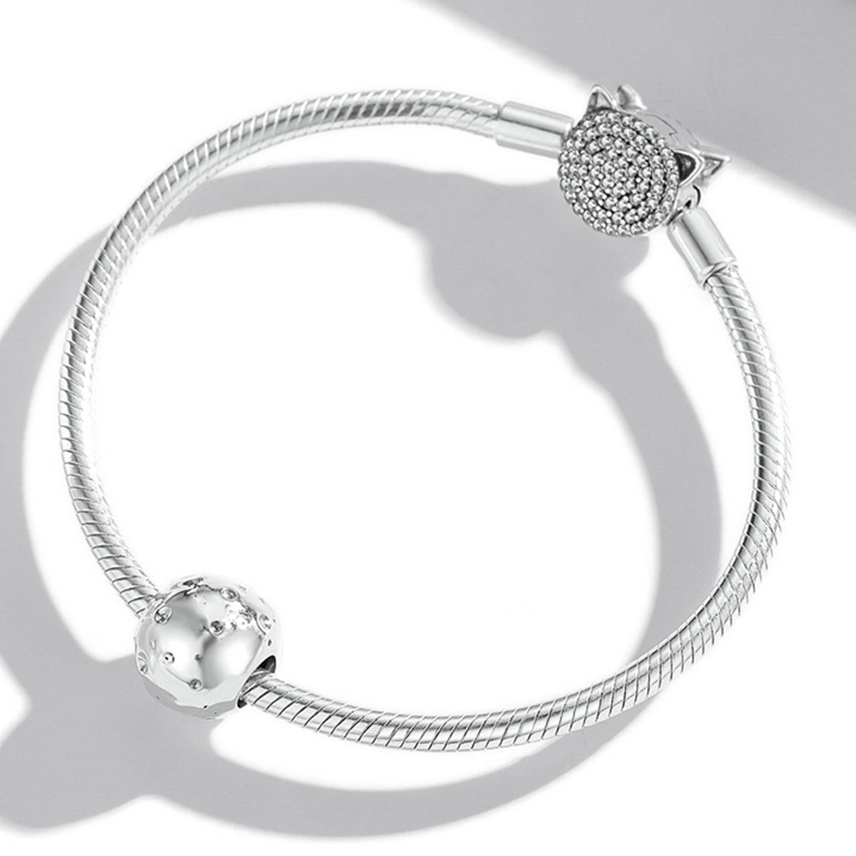 925 Sterling Silver Moon Beads For Diy Bracelets & Necklaces