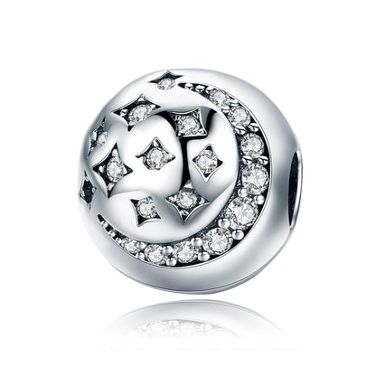 925 Sterling Silver Exquisite Star Diamond Beads For Diy Bracelets & Necklaces