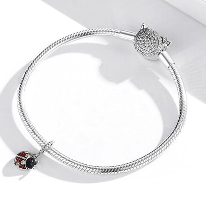 925 Sterling Silver Ladybug Pendant For Bracelets & Necklaces