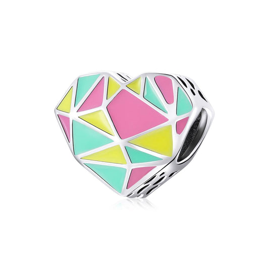 925 Sterling Silver Heart Beads For Diy Bracelets & Necklaces