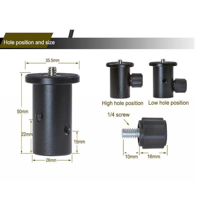Camera Light Stand Conversion Head With 1 / 4-Inch Mount And Umbrella Holder