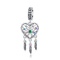 925 Sterling Silver Tassel Dream Catcher Bracelet Charm