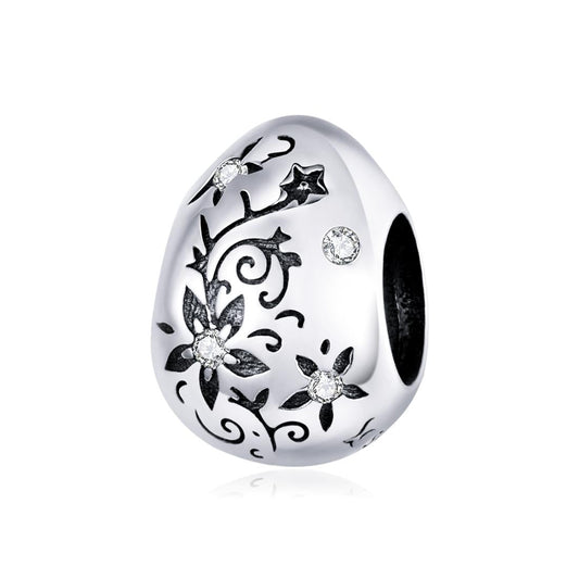 925 Sterling Silver Retro Easter Egg Diy Bracelet Beads