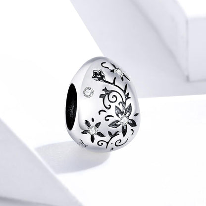 925 Sterling Silver Retro Easter Egg Diy Bracelet Beads
