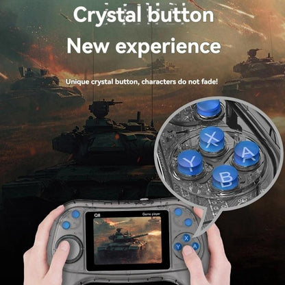Q8 Handheld Game Console - 3.0 Screen 800 Built-In Games Tv Connection - Transparent Blue - Doubles Transparent Gray