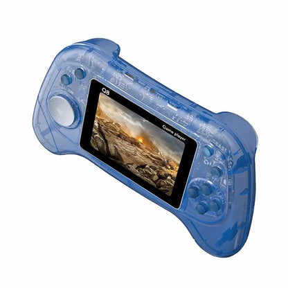 Q8 Handheld Game Console - 3.0 Screen 800 Built-In Games Tv Connection - Transparent Blue - Doubles Transparent Gray