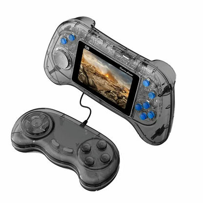 Q8 Handheld Game Console - 3.0 Screen 800 Built-In Games Tv Connection - Transparent Blue - Doubles Transparent Gray
